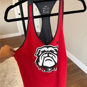 Nike Dry Fit SIZE XL Red/Grey UGA Bulldog Graphic Tank